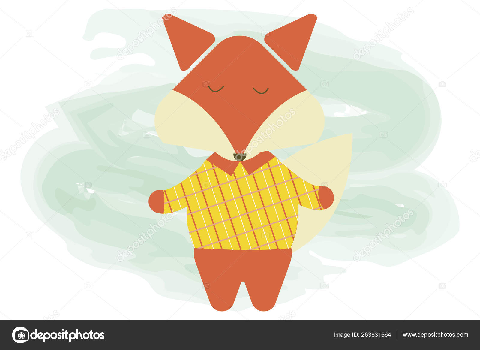 漫画かわいいキツネイラスト ベクトルフラット漫画キャラクター動物 無料のストックベクター C Bowxwod