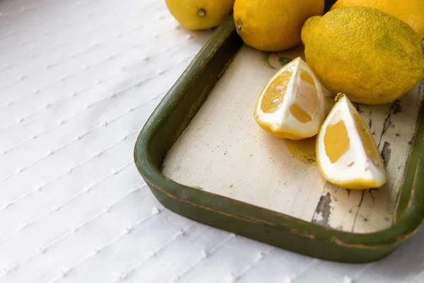 fresh and ripe lemon cut into slices