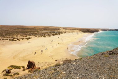 Bakış açısı, Lanzarote, Kanarya Adaları gelen Playas Papagayo plajlar güzel manzara
