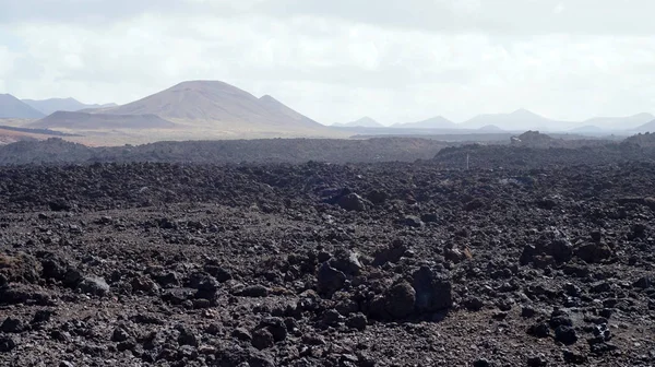 Bela Paisagem Lunar Parque Nacional Timanfaya Lanzarote Ilha Vulcânica — Fotografia de Stock
