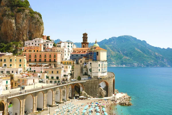 Ohromující Pohled Obce Atrani Pobřeží Amalfi Itálie — Stock fotografie