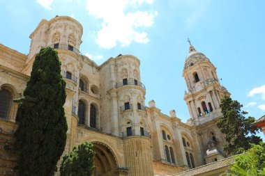 Malaga Katedrali ile çan kulesi, Malaga, Endülüs, İspanya