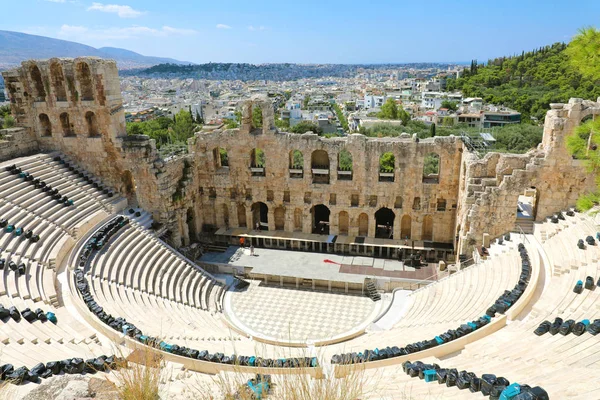 Athens Yunanistan Temmuz 2018 Bir Yaz Günü Akropol Antik Tiyatroda — Stok fotoğraf