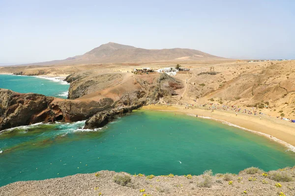 Playa Papagayo Wilder Paradiesischer Strand Auf Lanzarote Spanien — Stockfoto