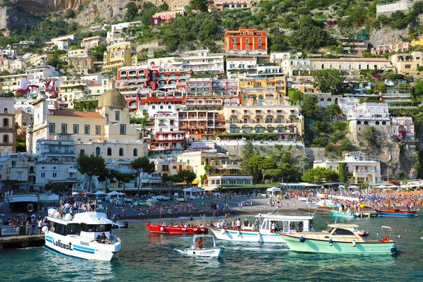 Positano Itália Julho 2018 Incrível Vista Colorida Vila Positano Partir — Fotografia de Stock