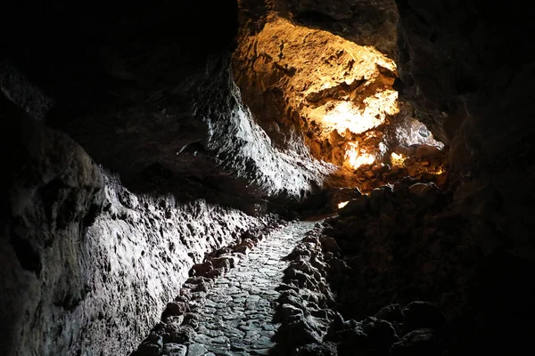 Cueva de los Verdes bir inanılmaz volkanik lav tüp Lanzarote, Kanarya Adaları, İspanya olduğunu