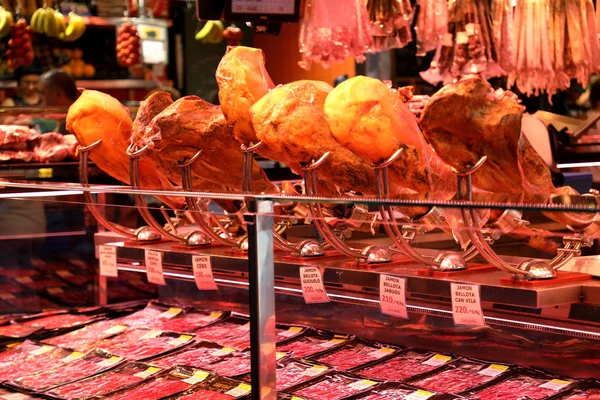 Jamon Spaanse Ham Hamon Voor Het Eten Nationale Traditionele Delicatesse — Stockfoto