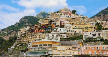 Çarpıcı görünümü Positano Köyü, Amalfi Coast, İtalya