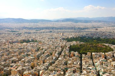 Yunanistan Atina şehrinin panoramik görünüm