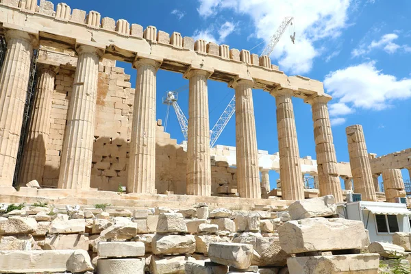 Templo Partenon Renovação Acrópole Atenas Grécia — Fotografia de Stock