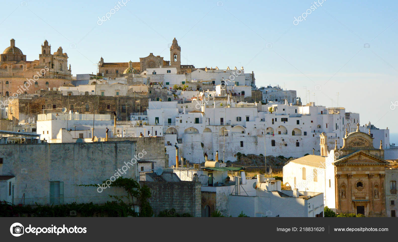 Vista Panorámica Ciudad Blanca Ostuni Apulia Sur Italia fotografía de