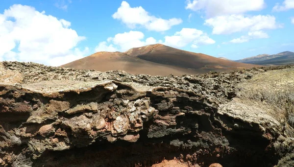 Skały Krajobraz Wulkaniczny Lanzarote Wyspy Kanaryjskie Hiszpania — Zdjęcie stockowe