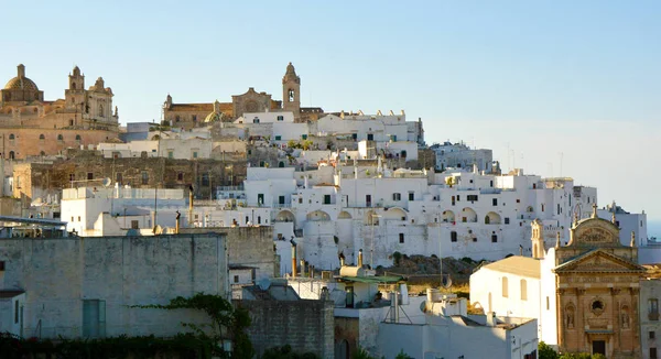 Panorámás Banner Meg Fehér Várost Ostuni Puglia Olaszország — Stock Fotó