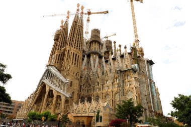 BARCELONA, SPAIN - JULY 12, 2018: The Basilica i Temple Expiatori de la Sagrada Familia, Barcelona, Catalonia, Spain