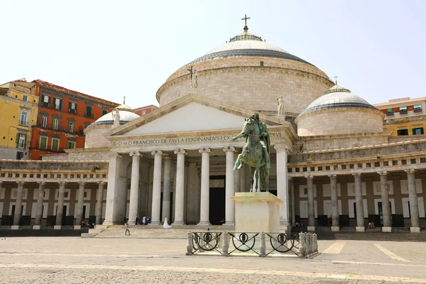 Naples Itália Julho 2018 Bela Vista Praça Piazza Del Plebiscito — Fotografia de Stock