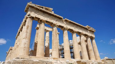 Parthenon Tapınağı parlak bir günde Akropolü, Atina, Yunanistan