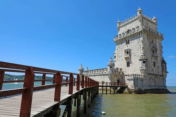 Belémská Věž Torre Belém Lisabon Portugalsko Okraji Řeky Tejo Kultovní — Stock fotografie