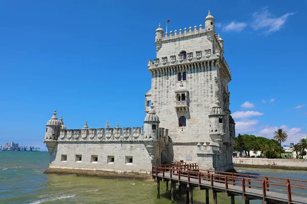 Belémská Věž Torre Belém Lisabon Portugalsko Okraji Řeky Tejo Kultovní — Stock fotografie