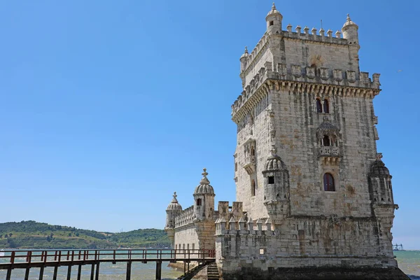 Belémská Věž Torre Belém Lisabon Portugalsko Okraji Řeky Tejo Kultovní — Stock fotografie