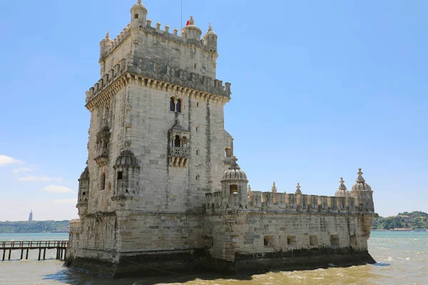 Belémská Věž Torre Belém Lisabon Portugalsko Okraji Řeky Tejo Kultovní — Stock fotografie