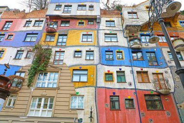 Vienna, Avusturya - 9 Ocak 2019: Hundertwasser Evi Viyana, Avusturya