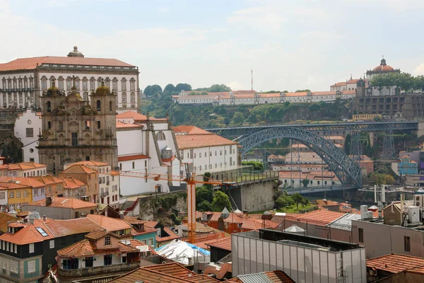 Porto Portugal Cityscape Cidade Velha Com Telhados Azulejos Ponte Dom — Fotografia de Stock