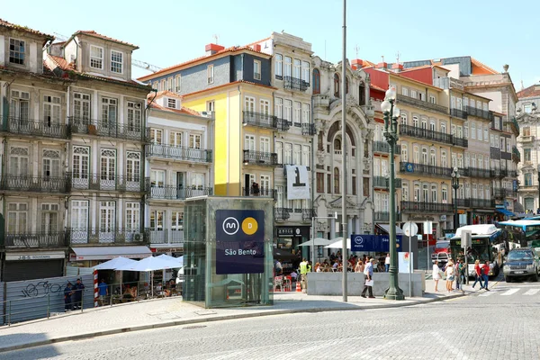 Porto Portugal Junho 2018 Cidade Porto Com Estação Metro São — Fotografia de Stock