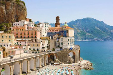 Amalfi Coast, Ita denizde taşkın Atrani çarpıcı Köyü