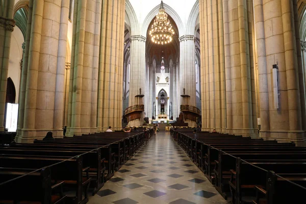 Catedral de San Pablo (Catedral da Se de Sao Paulo) interior, Sao Paulo, Brasil — Foto de Stock