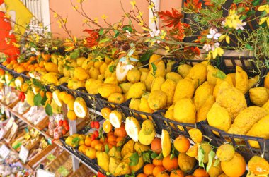Traditional delicious Italian lemons in Taormina, Sicily, Italy clipart