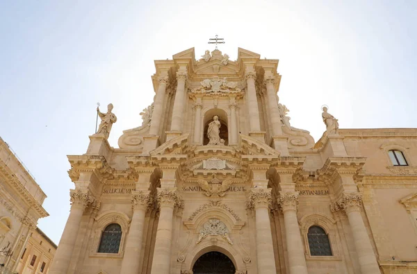 De kathedraal van Syracuse in Siciliy, een UNESCO-werelderfgoedlocatie in Italië — Stockfoto