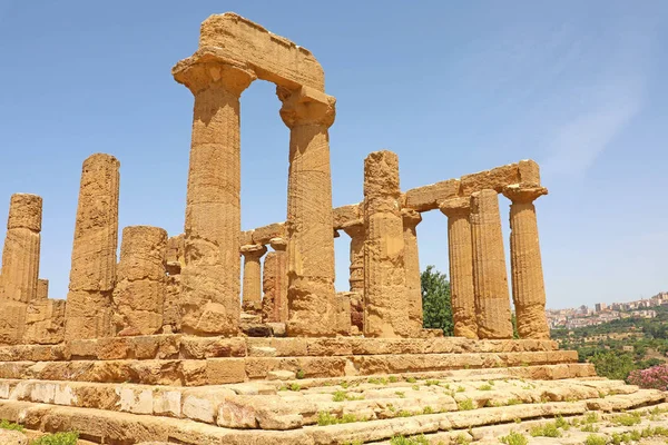 Templo de Juno (Hera) no Vale dos Templos, Agrigento, Sicília, Itália — Fotografia de Stock