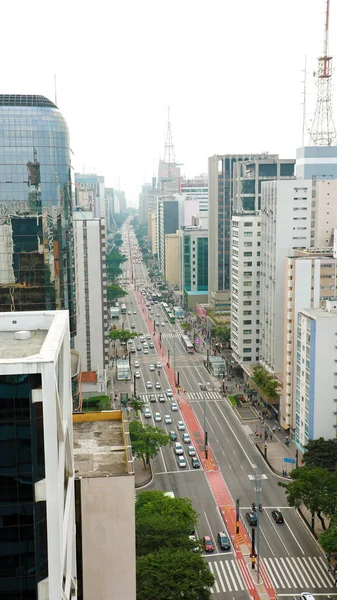 Skyskrapor i Paulista Avenue i Sao Paulo Metropolis, Brasilien — Stockfoto