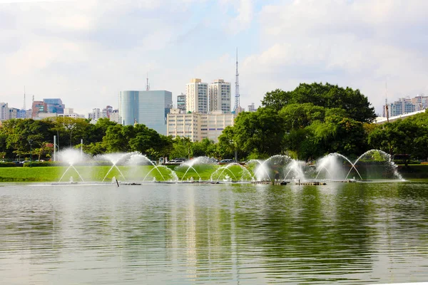 Sao Paulo cityscape, Brezilya ile Ibirapuera Park Panoramik görünümü