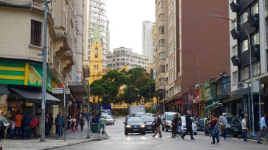 SAO PAULO, BRAZIL - MAY 16, 2019: Praca Pedro Lessa square in Sao Paulo