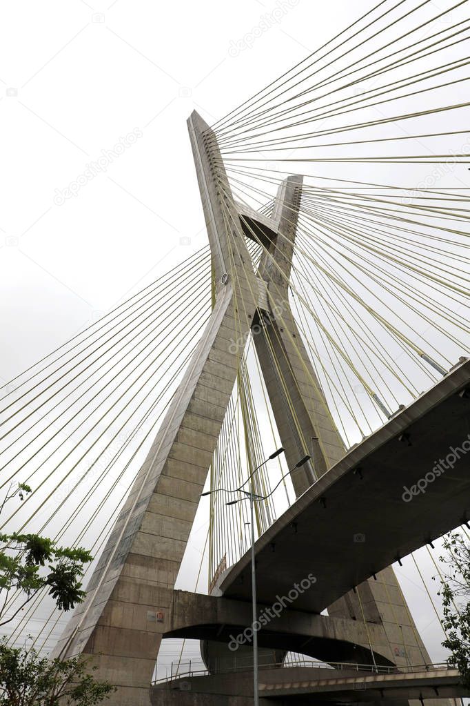 Sao Paulo city landmark Estaiada Bridge, Brazil