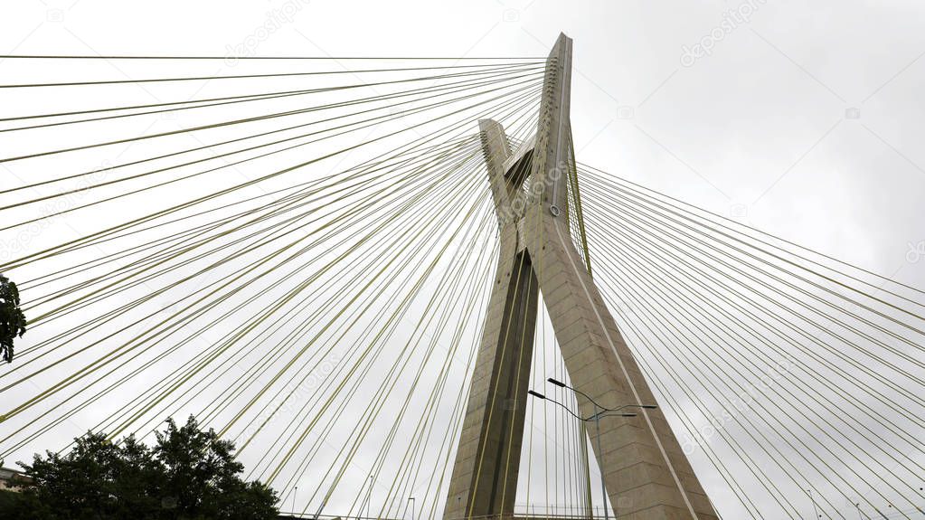 Sao Paulo city landmark Estaiada Bridge, Brazil