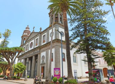 San Cristobal De La Laguna, İspanya - 5 Haziran 2019: San Cristobal de la Laguna Katedrali, Tenerife Adası, İspanya