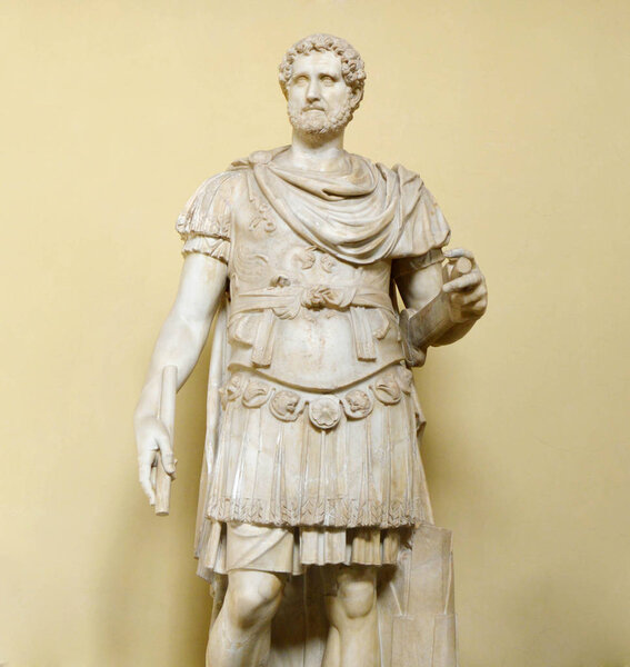 VATICAN CITY - APRIL 5, 2016: Antoninus Pius Roman emperor statue in the Vatican Museums.