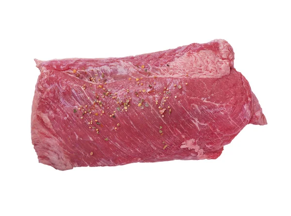 Råa Corned Beef Isolerad Vit Bakgrund — Stockfoto