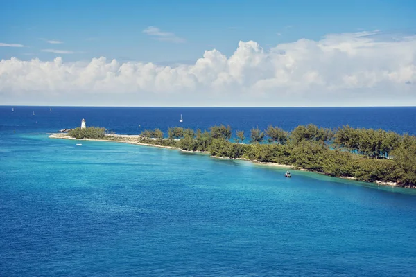 Schilderachtig Uitzicht Vuurtoren Het Puntje Van Paradise Island Nassau Bahama — Stockfoto