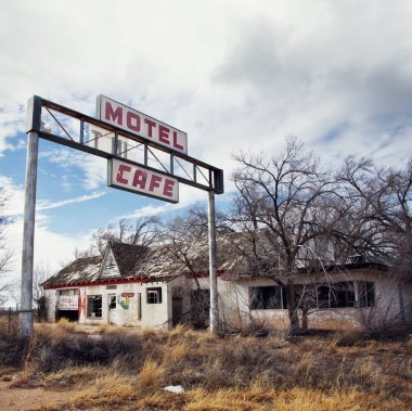 Glenrio Tx-Nm eyalet sınırını, Usa.March 10 2019.Ghost t yanında