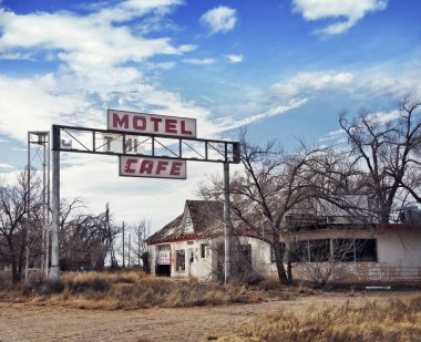 Glenrio Tx-Nm eyalet sınırını, Usa.March 10 2019.Ghost t yanında
