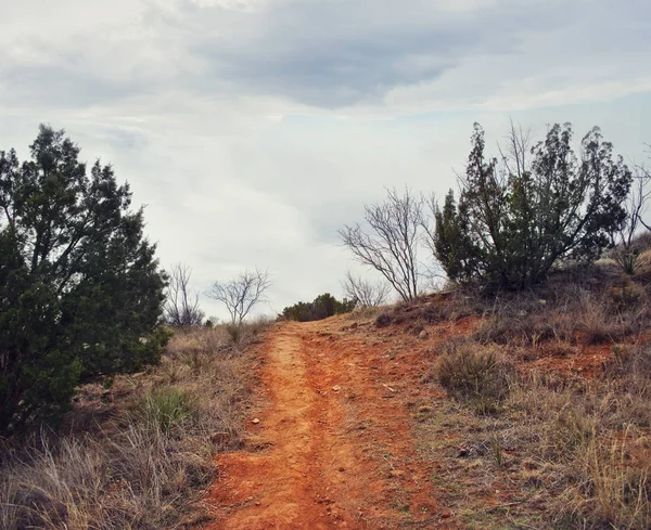 Palo Duro Canyon parque estadual. Texas.Caminho a pé . — Fotografia de Stock