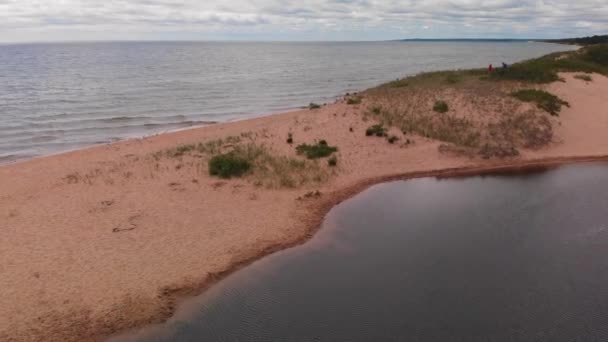 Dune Sabbia Del Lago Michigan Vista Aerea Penisola Superiore Michigan — Video Stock