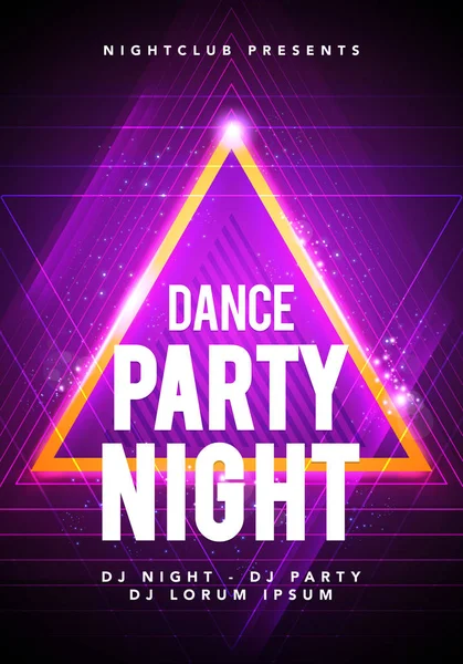 Vektör çizim dans partisi poster arka plan şablonu kızdırma, çizgiler, vurgulamak ve pembe ve mavi renklerde modern geometrik şekiller ile. Müzik olay el ilanı ya da soyut afiş