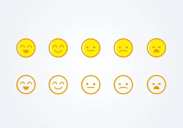 Vektor Illustration User Experience Feedback Konzept Verschiedene Stimmung Smiley Emoticons — Stockvektor