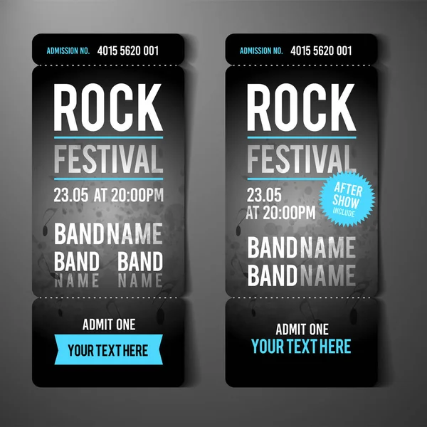 Vektor Rock Festival Lístek Šablona Návrhu Grunge Účinky — Stockový vektor