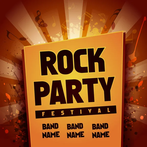 Vector Rock Festival Flyer Ontwerpsjabloon Voor Partij — Stockvector