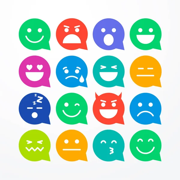 Vektor Illustration Abstrakt Isoliert Lustig Flachen Stil Emoji Emoticon Sprechblase — Stockvektor